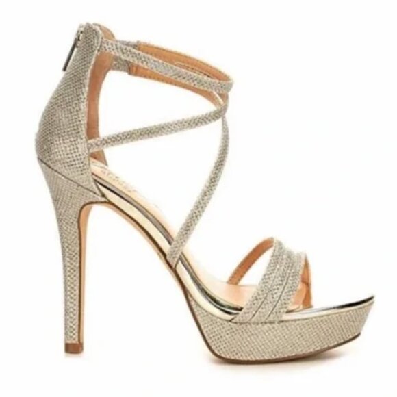 Badgley Mischka Jewel Platform Sandals Size 8.5 - Picture 1 of 7